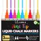 Kassa 10-Pack Neon Multicolor Chalk Markers | Includes Reversible Bullet & Chisel Tips | Works on Chalkboards, Windows, Glass or Mirrors |Ideal for Use at Home, & Office